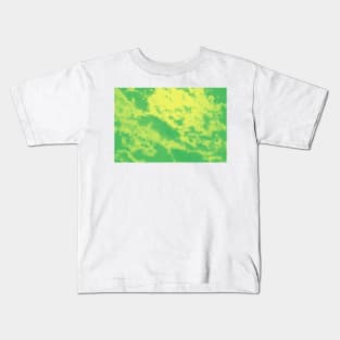Green psychedelic Marble Clouds Kids T-Shirt